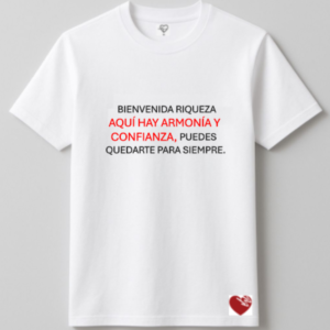 BIENVENIDA RIQUEZA, AQUÍ HAY ARMONÍA Y CONFIANZA, PUEDES QUEDARTE PARA SIEMPRE.