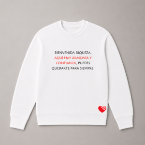 BIENVENIDA RIQUEZA, AQUÍ HAY ARMONÍA Y CONFIANZA, PUEDES QUEDARTE PARA SIEMPRE.